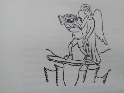 Teckning av Karel Čapek.